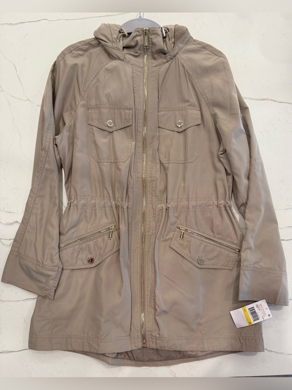 Michael Kors Women’s Hooded Anorak Raincoat, Size M, NWT